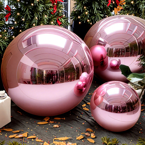 天花板装饰悬挂式圣诞粉色闪亮镜面充气球充气镜面球大型反光球适合派对 - Product Image 1