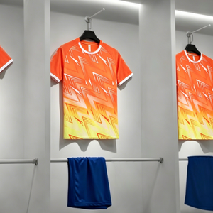<span class=keywords><strong>Ensemble</strong></span> de maillots de football à imprimé dégradé, uniforme de football respirant à séchage rapide, kit d'entraînement d'équipe avec impression de logo personnalisé pour adultes et jeunes - Product Image 5