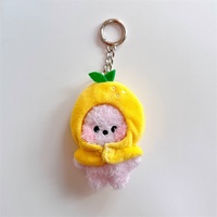Hoogwaardig geweven dieren mini fruit poppen pluche speelgoed hanger sleutelhanger letterpress bedrukt PP katoen schattig aanpasbaar groothandel
