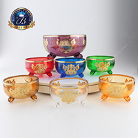 Ensemble de bols de service islamiques arabes de luxe, 1 grand, 6 petits et 6 bols décorés de couleurs, dernier design pour le Ramadan et la table familiale, vente en gros