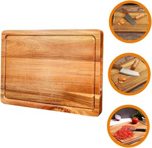Planche à découper en bois d'acacia double face épaisse sur mesure pour boucher, idéale pour la viande et les charcuteries en cuisine (vente en gros) - Product Image 1