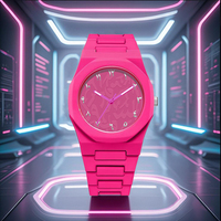 Jam Tangan Plastik Logo Kustom OEM Baru, Jam Tangan Quartz Pointer High Sense, Jam Tangan Mewah Kasual Tahan Air untuk Dekorasi