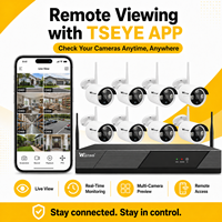 Sistema de Vigilancia Inalámbrico Wistino 8CH 6MP NVR, Kit Inteligente para el Hogar, Alerta de Movimiento, Visión Nocturna en Color, Sistema de Seguridad CCTV para Tiendas