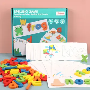 모조리 카드 키즈-몬테소리 나무 알파벳 편지 학습 카드 세트 단어 맞춤법 연습 게임 영어 편지 맞춤법 카드 장난감 어린이 2021
