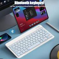 Keyboard Nirkabel Slim 128 Tombol Portabel Mini Isi Ulang untuk Tablet Smartphone Perangkat Seluler