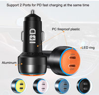 Untuk Pengisian Daya Cepat Mini PD 40W Dual USB Type-C QC3.0 12V Pengisi Daya Mobil untuk Laptop & Earphone