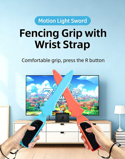 Sword Grip Controller for Nintendo Switch 2 Joy-Con Handle Cover Lightsaber for Switch 2 Sports Game Accessories