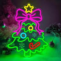 Enseigne au néon personnalisée, arbre de Noël LED, bonbons, lumières au néon LED, décoration murale pour salon, fête à domicile, cadeaux de Noël, lumières au néon