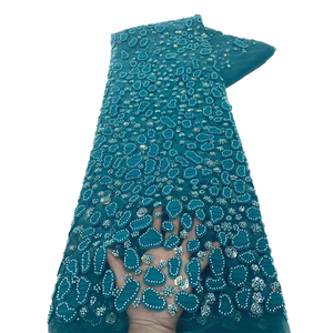 NI.AI Luxe Perlé Dentelle <span class=keywords><strong>Net</strong></span> Tissu Vêtements Accessoires Dentelle Tissu Satin Dentelle Sequin Polyester Tissu pour la Mariée - Product Image 1