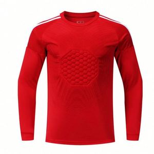 Wholesale High Quality Breathable Quick Dry 100% Polyester Unisex Soccer Goalkeeper Jersey 2026 Long Sleeve <b>Red</b> Sets - Product Image 1