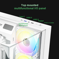 Boîtier PC ATX tendance BTF avec panneau latéral avant en verre trempé, hauteur du refroidisseur CPU de 165 mm, boîtier de jeu