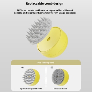 신형 원버튼 분사 강아지 목욕 브러쉬 고양이 털 제거 미용 브러쉬 마사지 빗 반려동물 스팀 브러쉬 (고양이 및 강아지용) - Product Image 5