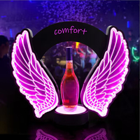 Présentoir de Bouteilles LED Personnalisé pour Service VIP en Boîte de Nuit, Glorificateur de Bouteilles en Forme d'Ailes, Support Lumineux pour Bouteilles de Champagne
