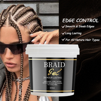 NOUVEAU Gel de tressage à séchage rapide végétalien de 64oz, de qualité professionnelle, contrôle des bords, tenue forte, cornrow twists Locs Wave Edges, cheveux bouclés
