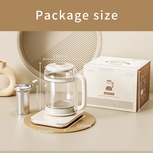 Pequeña aplicación en el hogar 1.6L Hervidor eléctrico grande Tetera de vidrio de borosilicato alto Olla para preservar la salud - Product Image 4