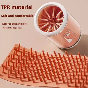 पुनः प्रयोज्य पोर्टेबल पीपी पालतू पाव क्लीनर कप गैर विषैले नरम ब्रश पर्यावरण अनुकूल मालिश आसान कुत्ते पालतू जानवर - Product Image 3