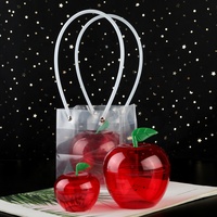 Boîte à pommes personnalisée en plastique transparent rouge pour la veille de Noël, avec feuille, séchage rapide, impression typographique, pot cadeau rempli pour enseignant, pour biscuits