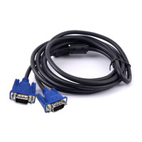 Câble VGA mâle-mâle personnalisé pour caméra et moniteur 1,8 m, gaine en PVC tressé, connecteur argenté, sac en PE en stock