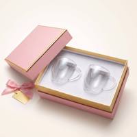 Mug à café en verre transparent à double paroi isolé de 250 ml (8,5 oz) avec poignée, design de logo personnalisé, pour latte, expresso, café, thé