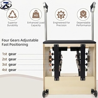 Chaise de Pilates Wunda en chêne premium, réglable, avec barre d'échelle, pour entraînement privé et étirement de la colonne vertébrale, pour studio de fitness