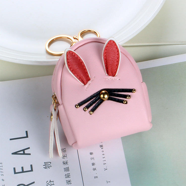 Rabbit schoolbag coin purse-pink
