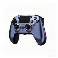 Manette de jeu sans fil bleue T pour PS Station Slim, PC Windows, avec joystick à effet Hall anti-drift, programmation, microphone et LED RGB