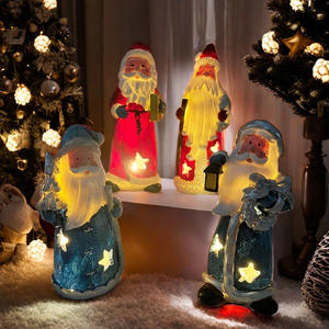 Vente en gros transfrontalière : Ornement de fête de Noël en résine époxy sculptée, motif Père Noël et Bonhomme de neige, style art populaire artistique, pour décoration de maison et de bureau - Product Image 2
