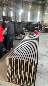 Panel Dinding Akustik 3D Kayu dan PVC Veneer MDF Wave Board Dekoratif Fleksibel Lentur Melengkung Slat Akupanel - Product Image 6