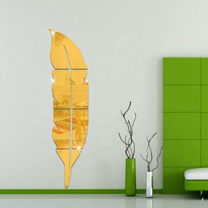 Papel Tapiz 3D Moderno con Diseño de Plumas, Adhesivo Decorativo Hecho a Mano, Espejo 3D, Adorno Acrílico Irregular para Decoración de Dormitorios - Product Image 4