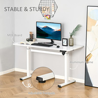 AJUNION Table sur pied électrique Table élévatrice de style moderne à hauteur réglable Structure robuste Table de bureau spacieuse
