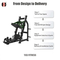 Presse à jambes à charge libre 70 degrés avec plateau large, rails doubles, supports d'épaules et poteaux latéraux pour poids, pour salle de sport
