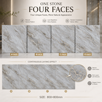 Carrelage en porcelaine effet marbre brillant 800x800mm, fabrication directe d'usine, une pierre quatre faces, résistant à l'usure, carrelage mural moderne pour intérieur