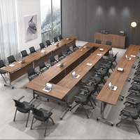 Table de formation mobile pliable en bois massif, table de conférence commerciale, mobilier de bureau écologique et durable, vente en gros