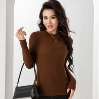 OEM Service Automne Hiver Nouveau Style Chandail en laine mérinos 18GG sans couture pour femmes