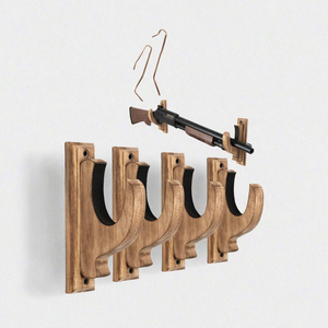 ชั้นวางติดผนังแบบชั้นเดียวสำหรับเก็บปืนไม้ ดาบ ธนู และพวงกุญแจ สำหรับตกแต่งบ้านสไตล์โมเดิร์น หรือสำหรับแขวนของเล่นตกแต่ง - Product Image 3