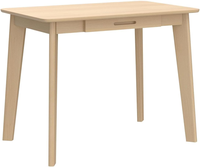 Bureau d'ordinateur minimaliste nordique, plateau en MDF, pieds en bois massif avec tiroir compact intégré, poste de travail à domicile