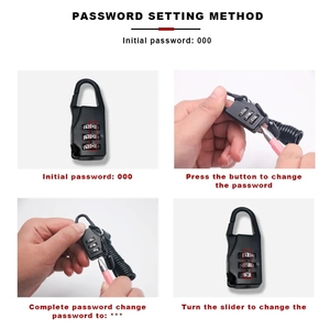 RIDERACE Mini candado para casco de bicicleta, candado de 4 dígitos con contraseña, candado de Cable para bicicleta de montaña, motocicleta, combinación <span class=keywords><strong>antirrobo</strong></span>, candado de seguridad - Product Image 6