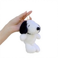 Porte-clés pendentif en peluche Snoopys, célébrité internet, en fourrure de vison de 4 pouces, cadeau d'anniversaire pour enfants, poupée mignonne, vente en gros