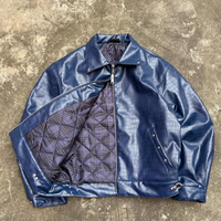 Veste en cuir de crocodile personnalisée pour hommes, veste en cuir PU zippée, fabricant de vestes en cuir pour hommes