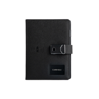 Carnet de notes CARDSILK personnalisé avec batterie externe, logo, journal de charge intelligente pour cadeaux d'affaires, charge sans fil par empreinte digitale, câble USB et coffret cadeau