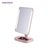 Miroir de maquillage cosmétique en plastique à angle réglable pour le bureau.