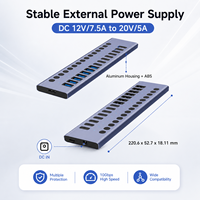 Hub USB C 16 en 1 3.2 Gen2, données 10 Gbps, charge rapide PD 30 W, 15 commutateurs indépendants, aluminium, VL822, HB3056M1