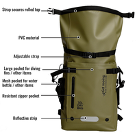 Sac à dos étanche pour plongée sous-marine, équipement de surf, plongée libre, rafting, sac flottant pour activités nautiques en extérieur