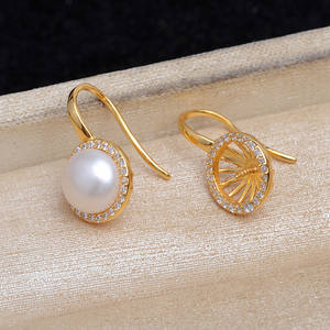 Aretes de Plata 925 con Forma de Girasol, Accesorios para Manualidades con Soporte Vacío para Tacones Altos, Gancho Semi-Terminado, Artículo de Artesanía Chapado 5865 - Product Image 1