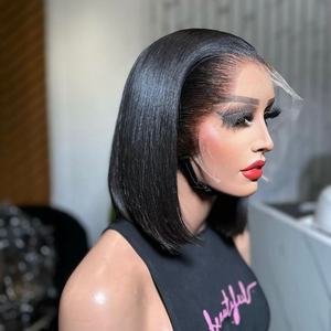 Perruques Bob Courtes en Cheveux Humains Brésiliens Sans Colle, Lace Front, Prix Abordable, Perruques-Naturel Cheveux Humain Bob <span class=keywords><strong>Lac</strong></span> Wig - Product Image 4