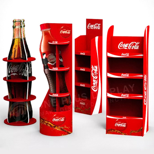 Tùy chỉnh cho <span class=keywords><strong>Pop</strong></span> sóng hiển thị các tông đứng Rack cho đồ uống có thể gập lại siêu thị sàn Giấy Giá cho rượu vang trái cây - Product Image 3