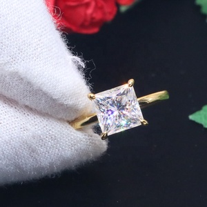 Yingma Fijne Moissanite Sieraden <span class=keywords><strong>Ring</strong></span> 925 Sterling Zilver /9K/14K/<span class=keywords><strong>18K</strong></span> Goud Moissanite <span class=keywords><strong>Ring</strong></span> voor Dames Huwelijk Verloving - Product Image 2