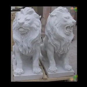 Hand carved natural marble black lion statue for garden lion king statues bronze lion statues