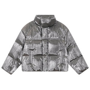 Nouvelle veste chaude légère en polyester à col montant zippé pour garçons et filles, <span class=keywords><strong>doudoune</strong></span> longue à capuche - Product Image 6