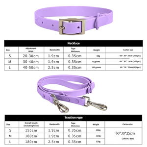 Luxuriöses Einfarbiges Hundehalsband PVC Graviert Personalisiertes Leder Verstellbar Wasserdicht Schmutzabweisend Silikon-Leine - Product Image 4